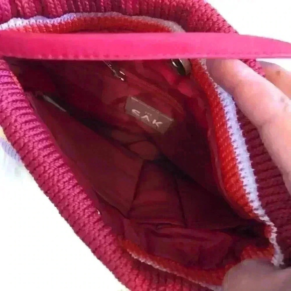 The SAK Tulip Caribbean crochet hobo Handbag Read violet orange etc - Picture 4 of 4